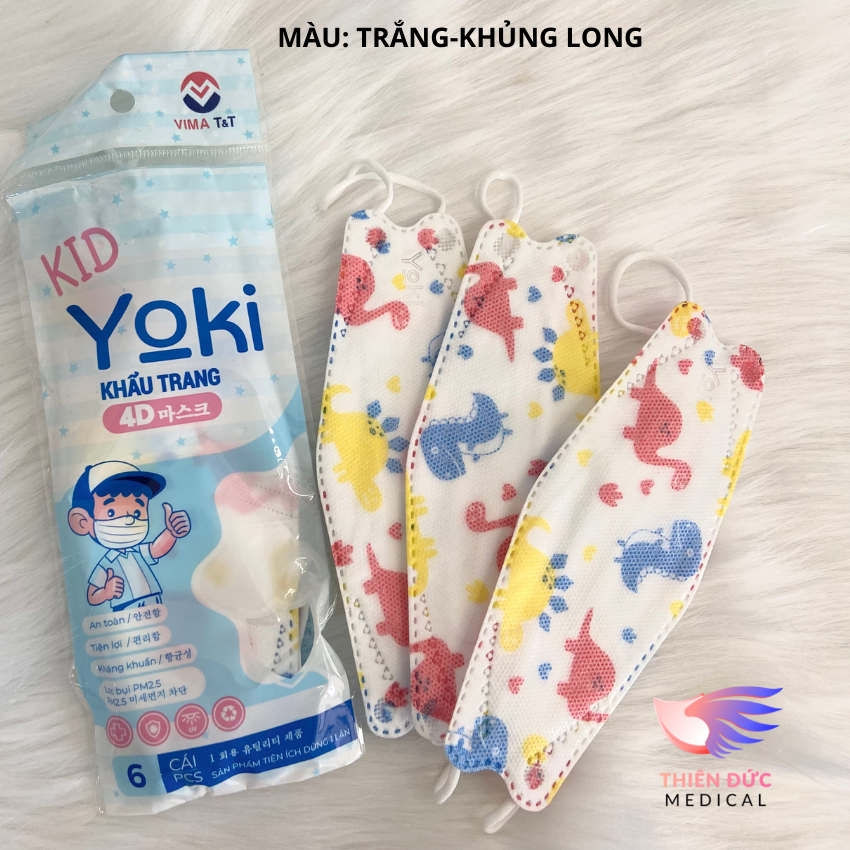 Bịch 6 Khẩu Trang YOKI Trẻ Em Chống Bụi Cho Bé