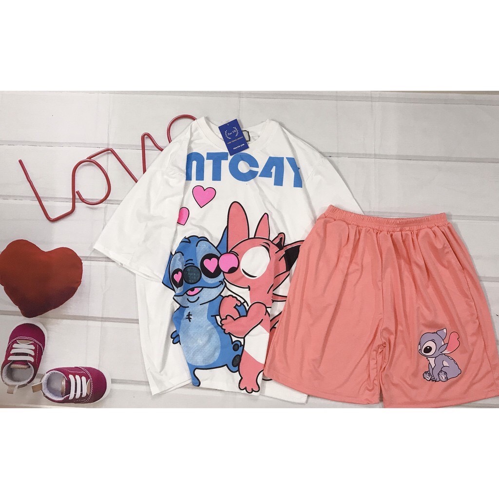 Sét Bộ Hoạt Hình Thú Couple TITCHS Dễ Thương  Vải Thun Coton Thoáng Mát Forn Rộng Thoải Mái  Sét Cartoon Cute TTSLB0087