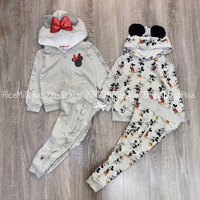 Bộ dài tay thu đông mickey có tai xuất dư xịn