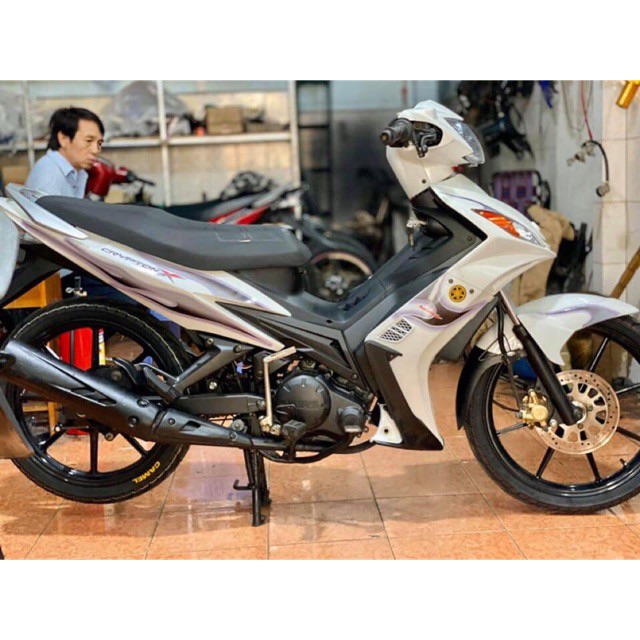 Tem rời ex 2010 lửa xanh dán xe trắng