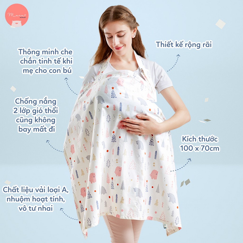 Khăn choàng che bé khi bú KUB (kèm túi đựng)