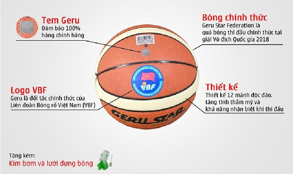 Quả bóng rổ da PU Gerustar Federation