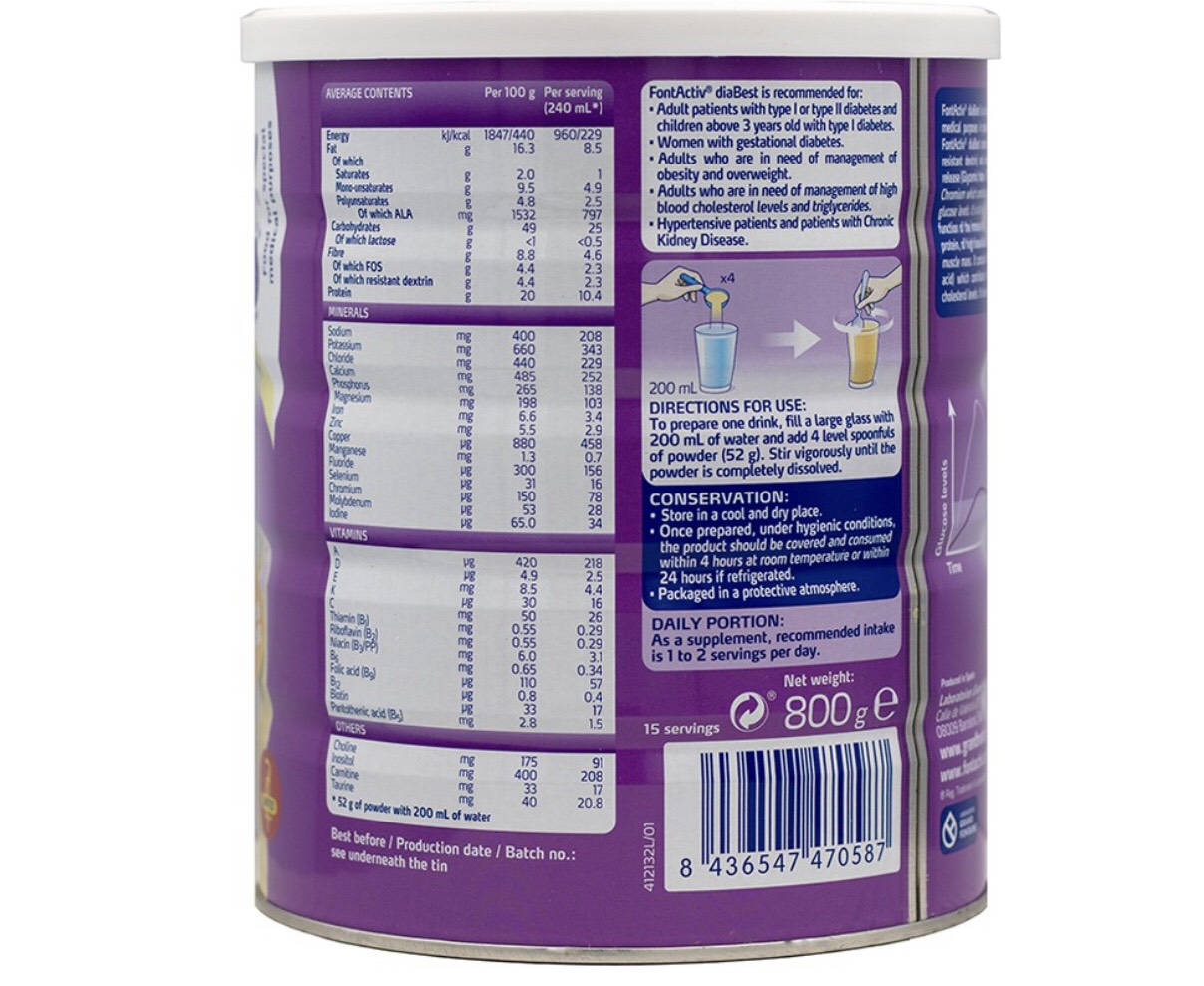 Sữa FONTACTIV DIABEST 800G