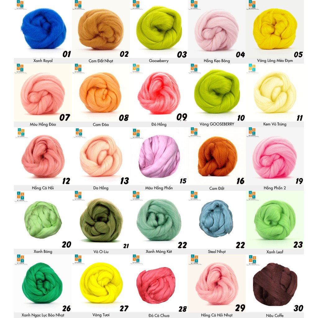 Tự chọn màu len và tạo cho mình combo len chọc - combo needle felting đầy đủ