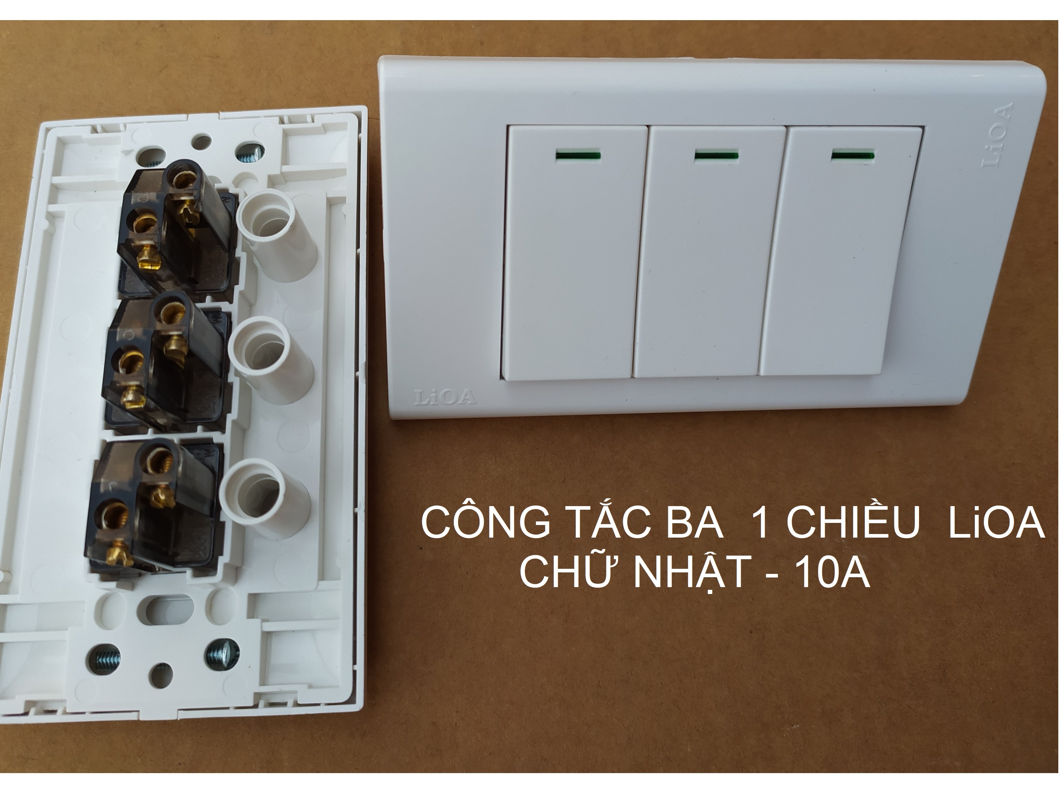 CÔNG TẮC BA 1 CHIỀU VÀ 2 CHIỀU LiOA CHỮ NHẬT.