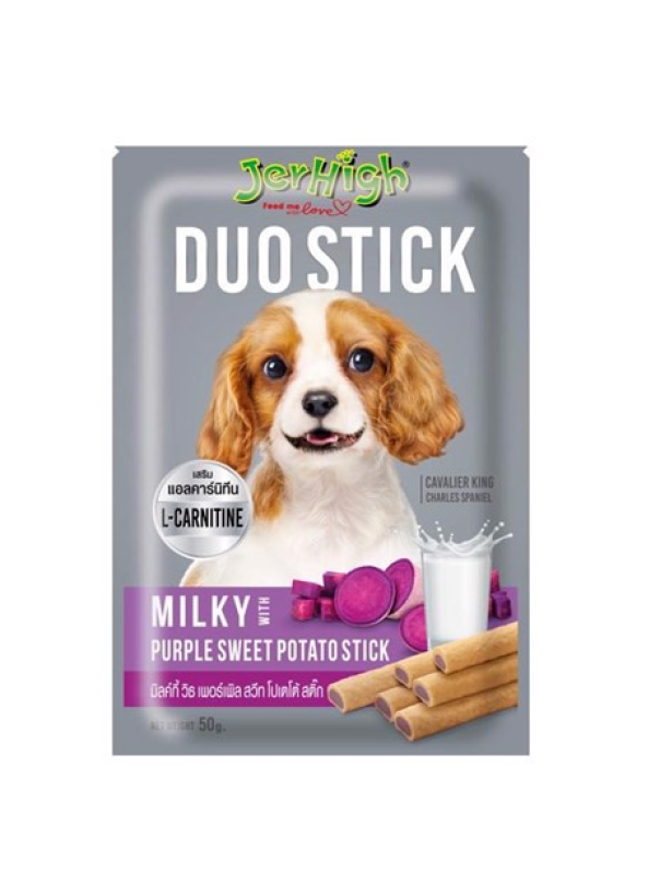SNACK MỀM BÁNH THƯỞNG CHO CHÓ DUO STICK VỊ SỮA VÀ KHOAI LANG 50G