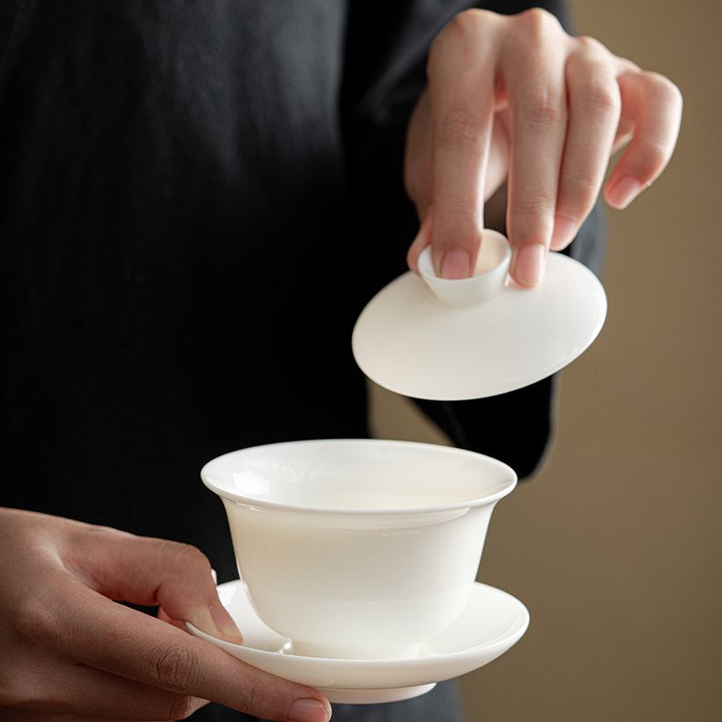 Chén khải sứ pha trà Dương Chi Ngọc 150ml ( sứ Đức Hóa)