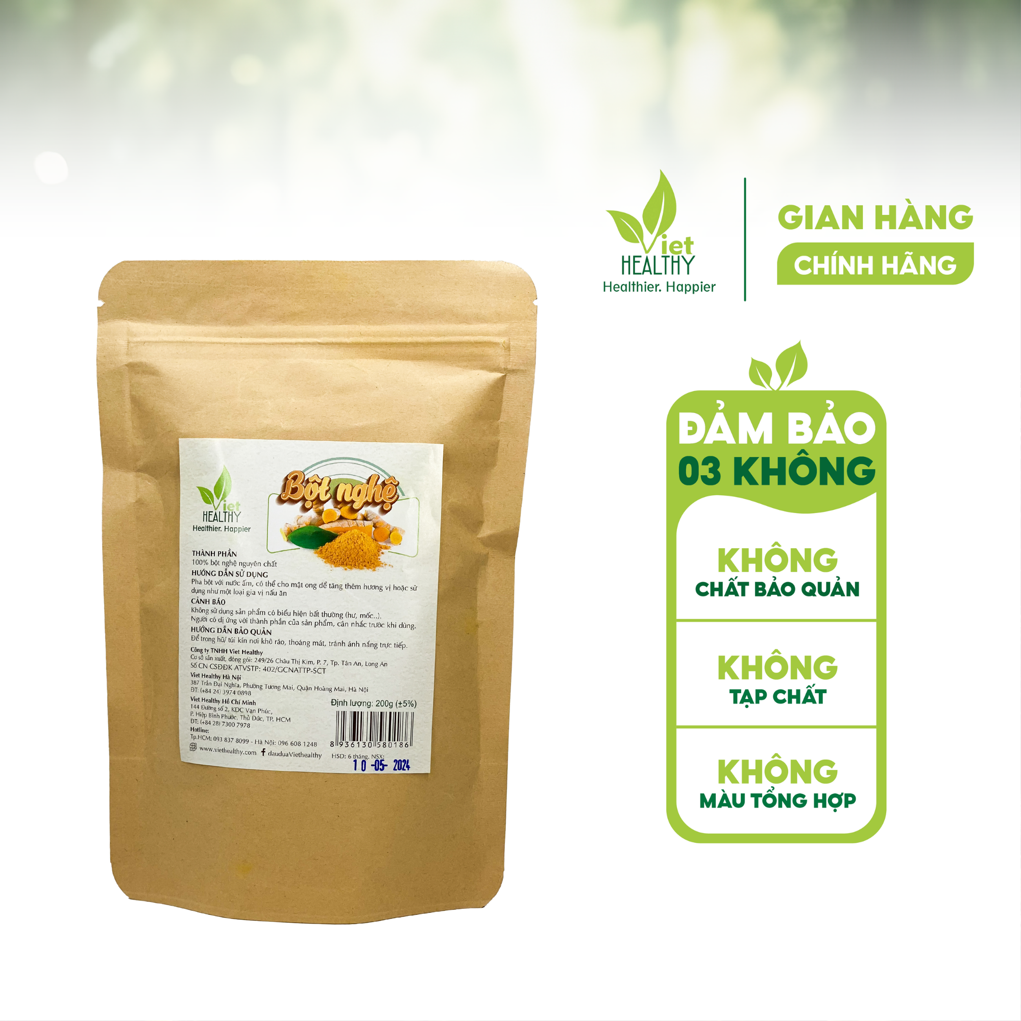Bột nghệ nguyên chất Viet Healthy 200gr