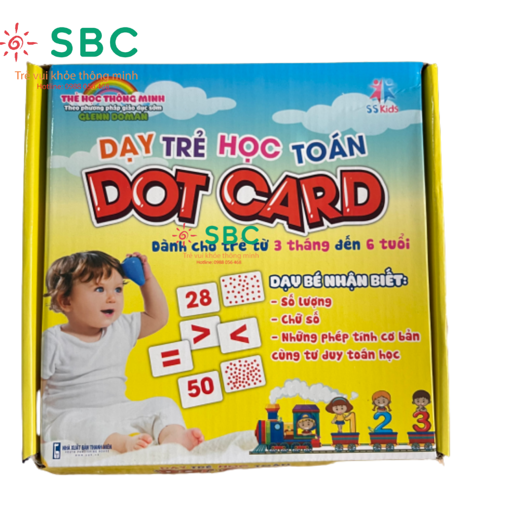Bộ thẻ chấm 56 thẻ Dotcard 21x21cm to dày đẹp Giúp con học Toán Flashcard Glenn Doman