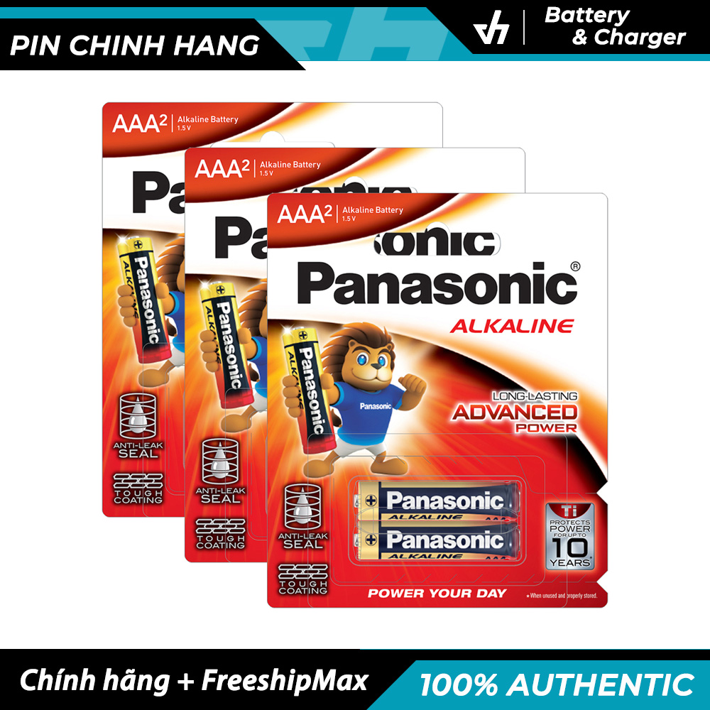 2 pin đũa AAA Panasonic LR03T - Pin kiềm Alkaline chống chảy