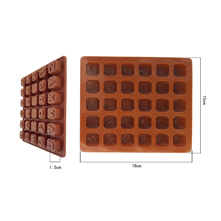Khuôn Silicon Đổ Socola/Thạch/Đá/Kẹochipchip/Pudding Hình Chữ Dập Nổi