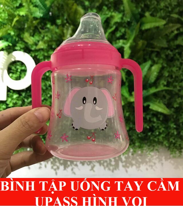 Bình tập uống UPASS 240ml hình cú, voi (0147)