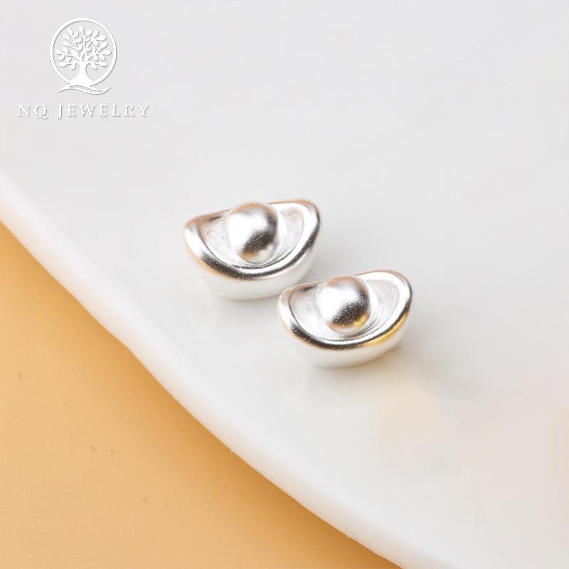 Charm bạc mạ vàng hình nén vàng 12mm - NQ Jewelry