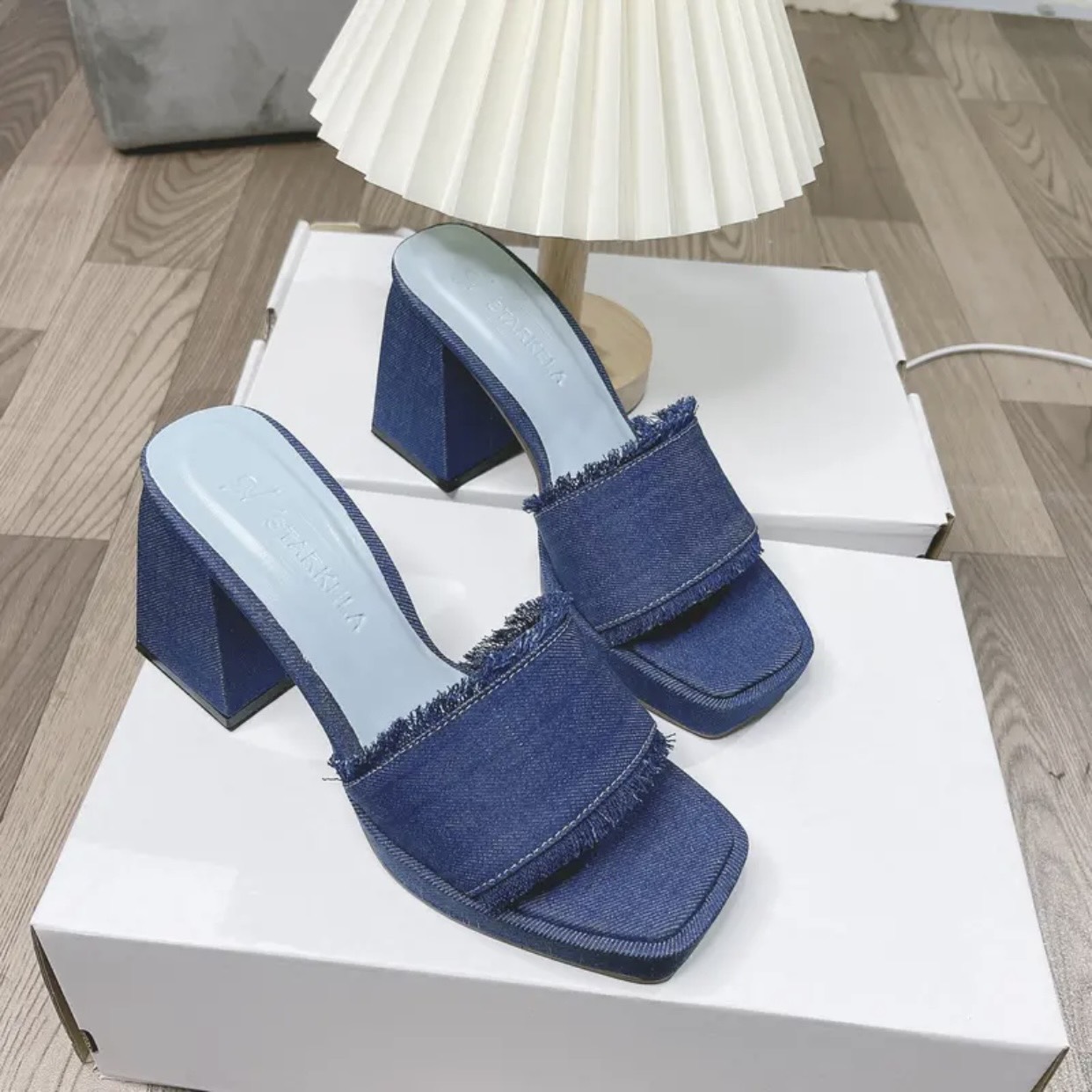 Dép nữ quai ngang cao gót 10 phân sang xịn
