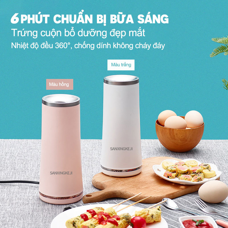 Máy làm trứng cuộn, xúc xích bằng điện, làm bữa sáng chỉ mấy 8 phút, đáy chống dính, hàng nhập khẩu giá rẻ