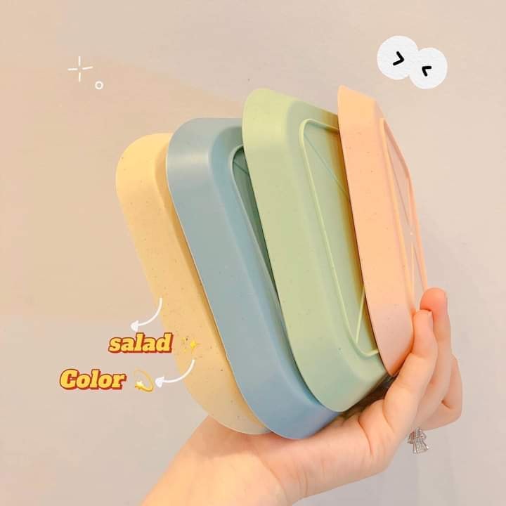 SÉT 8 bát ĐĨA LÚA MẠCH CHỮ NHẬT MÀU PASTAL SIÊU XINH