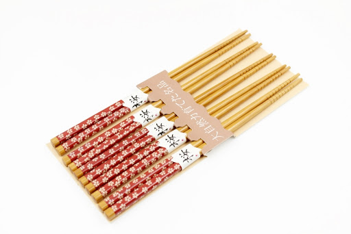 Bộ 5 đũa mẫu hoa đỏ nội địa Nhật Bản