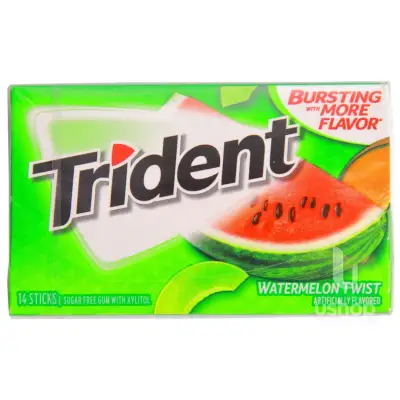 Kẹo Gum Trident Watermelon Twist vị Dưa hấu (14 viên – Sugarfree)