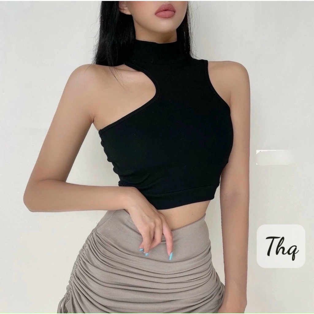 Áo 3 lỗ khoét vai cổ cao