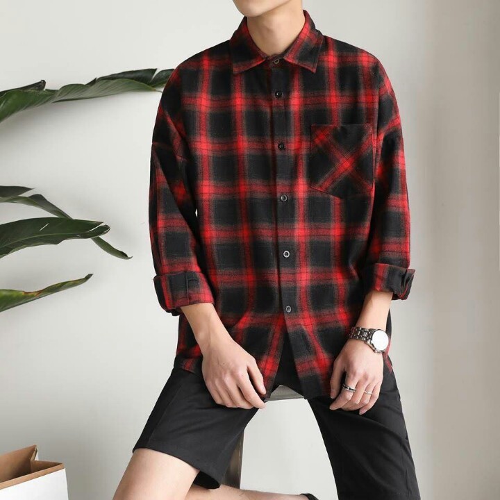 Áo sơ mi nam dài tay họa tiết caro áo sơ mi caro dạng khoác ngoài thời trang PONIVALAZA cao cấp TCN0012 trẻ trung năng động