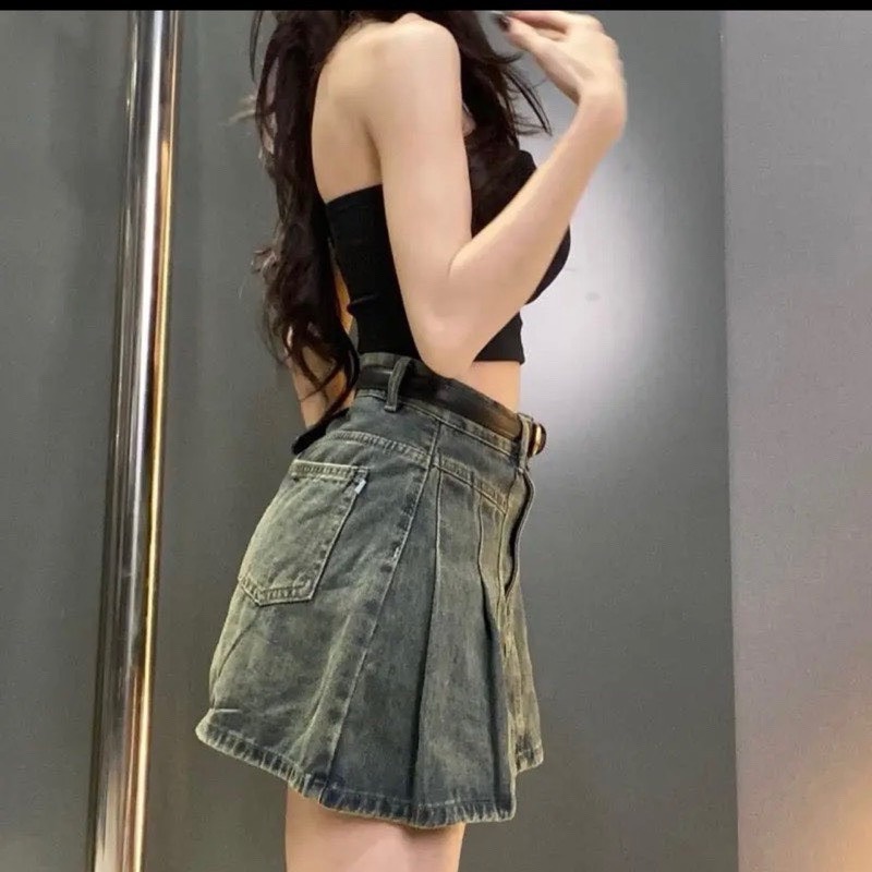 CHÂN VÁY JEANS NỮ XÒE XẾP LY MỚI SIÊU HOT