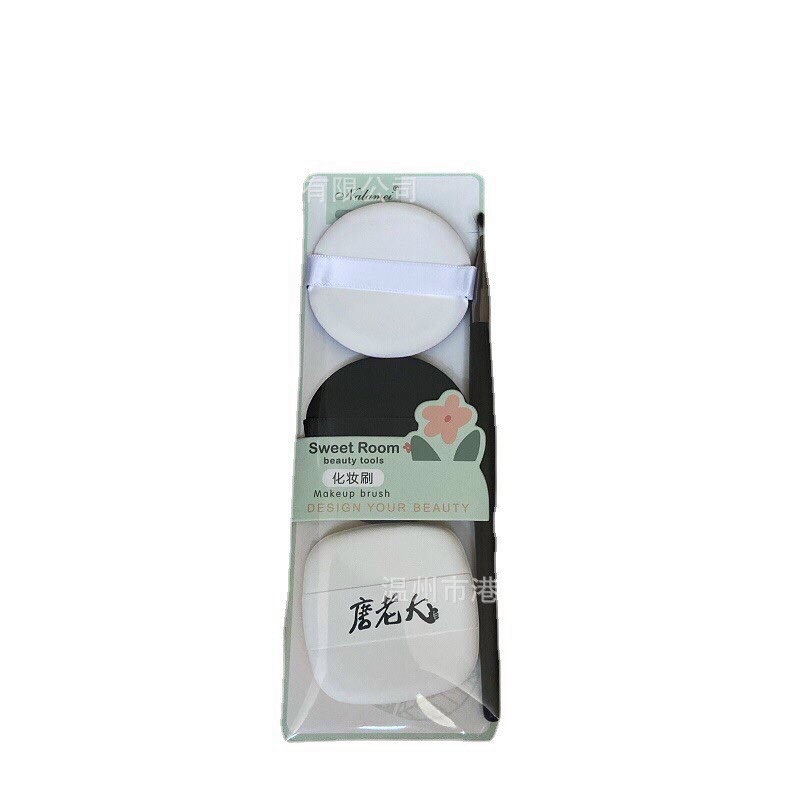 set 3 Miếng Bông, Mút Tán Đánh Phấn Kem Nền kèm cọ  mắt ( giao ngẫu nhiên)
