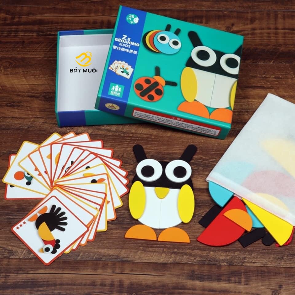 Đồ chơi ghép hình khối sáng tạo montessori fun board - ghép hình 29 miếng khối - tạp hóa bát muội
