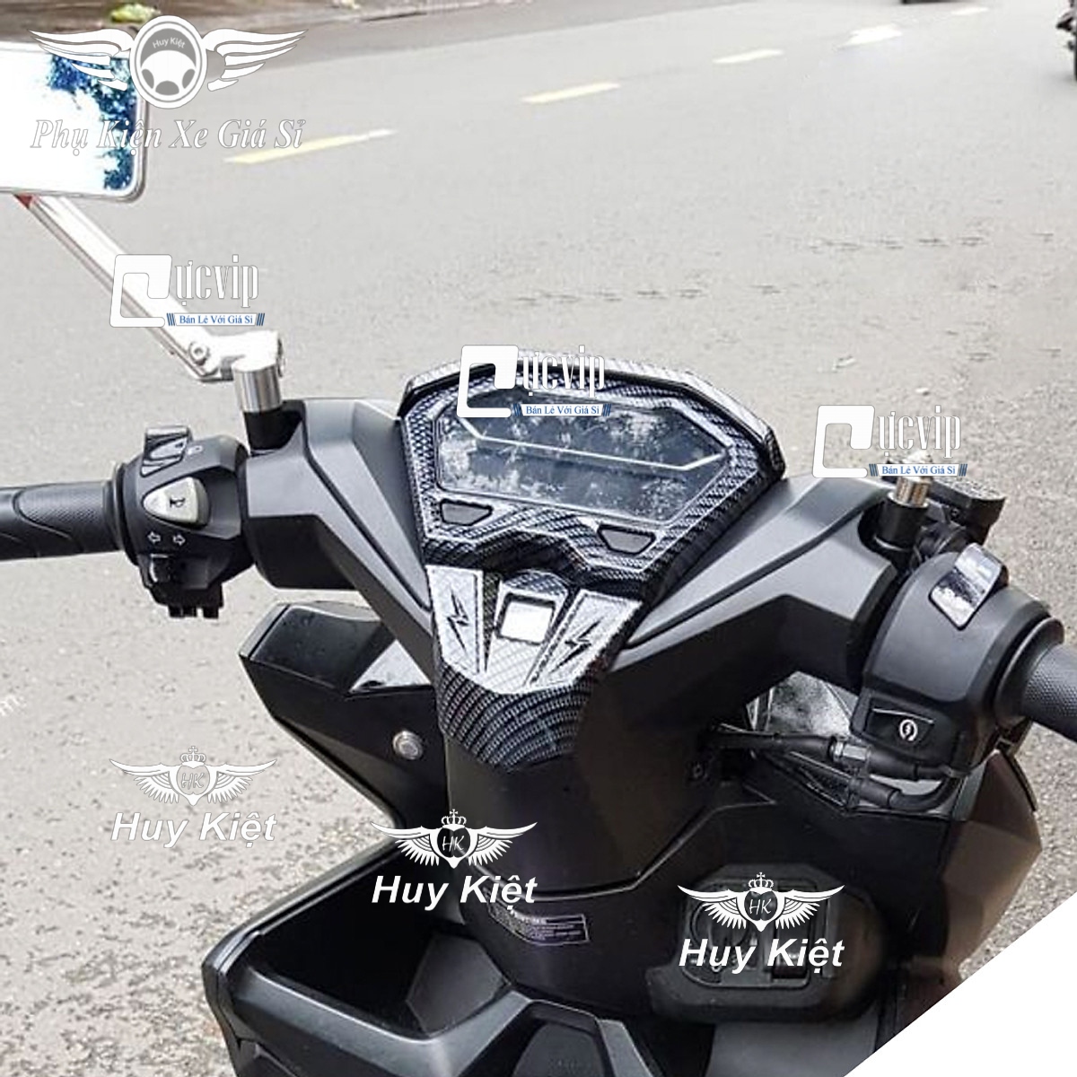 Ốp Đồng Hồ Vario, Click 2018 - 2019 Carbon MS1717