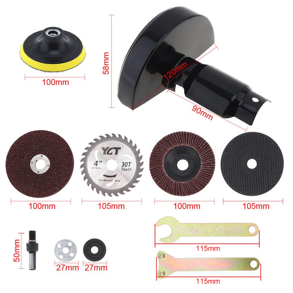 16 cái máy khoan điện chuyển đổi cắt máy xay góc bộ dụng cụ cắt cờ lê đánh bóng lưỡi cưa bánh xe đĩa kết nối thanh để cắt/mài/đánh bóng