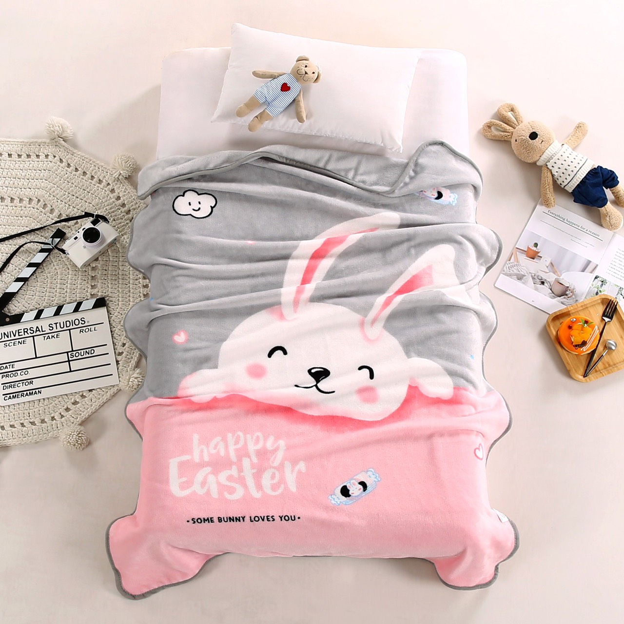 Chăn cừu cho bé Win Bedding, chăn cừu trẻ em 1 lớp 1mx1m4