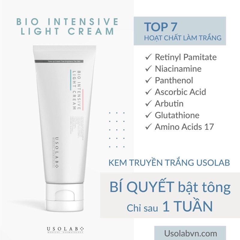 KEM DƯỠNG SÁNG DA BODY USOLAB - BIO INTENSE LIGHT CREAM