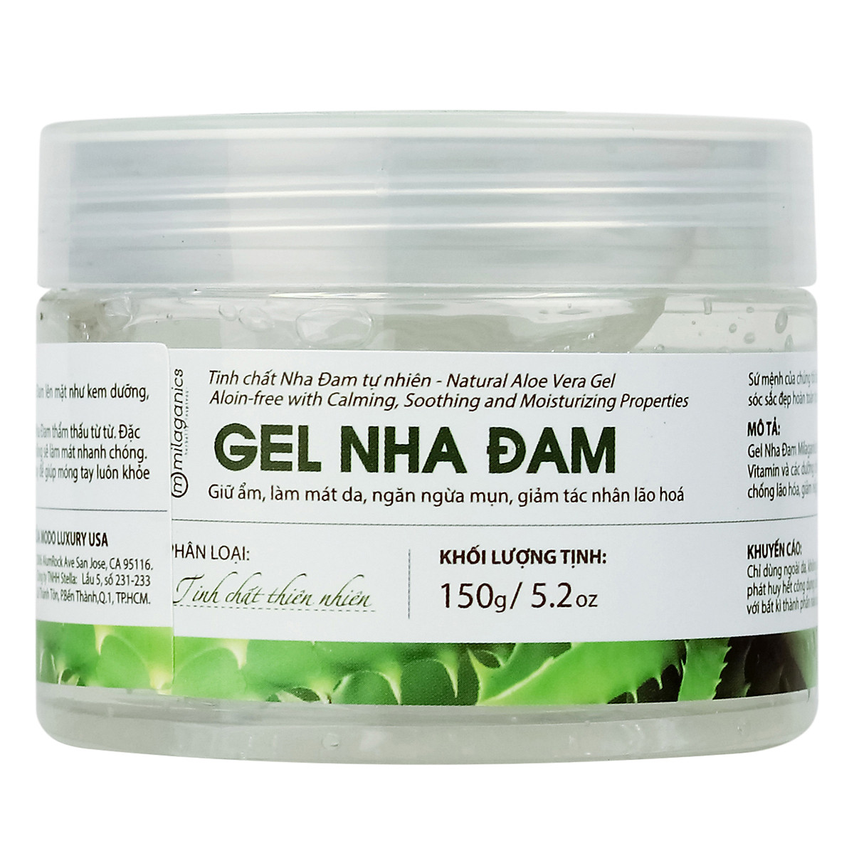 Milaganics Aloe Vera Gel 150ml