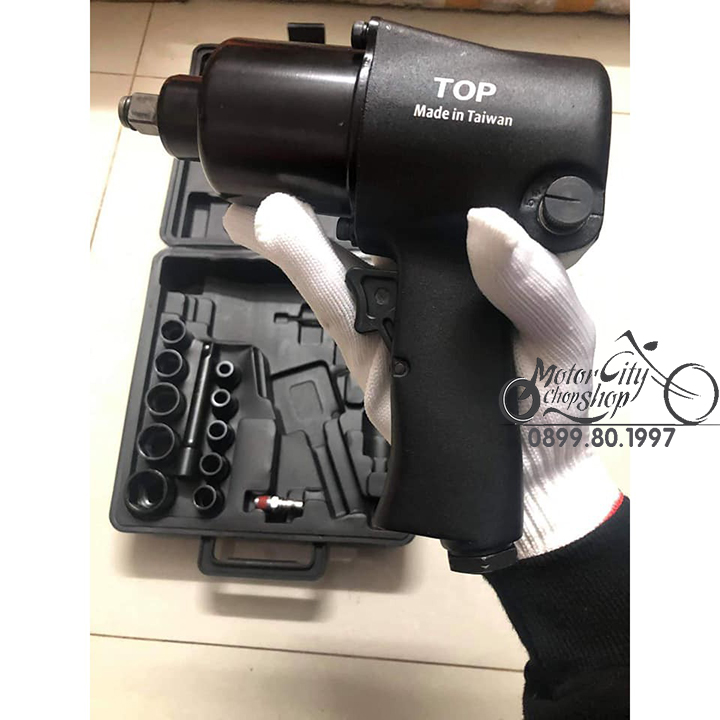 Máy Bulong 1/2 TOP Dùng Hơi, Máy Xiết Mở Bulong TOP Made in taiwan kèm 8 Tuýp