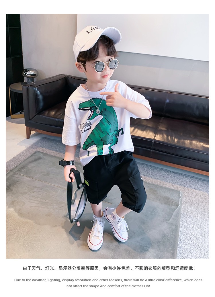 Áo thun khủng long xanh cho bé trai