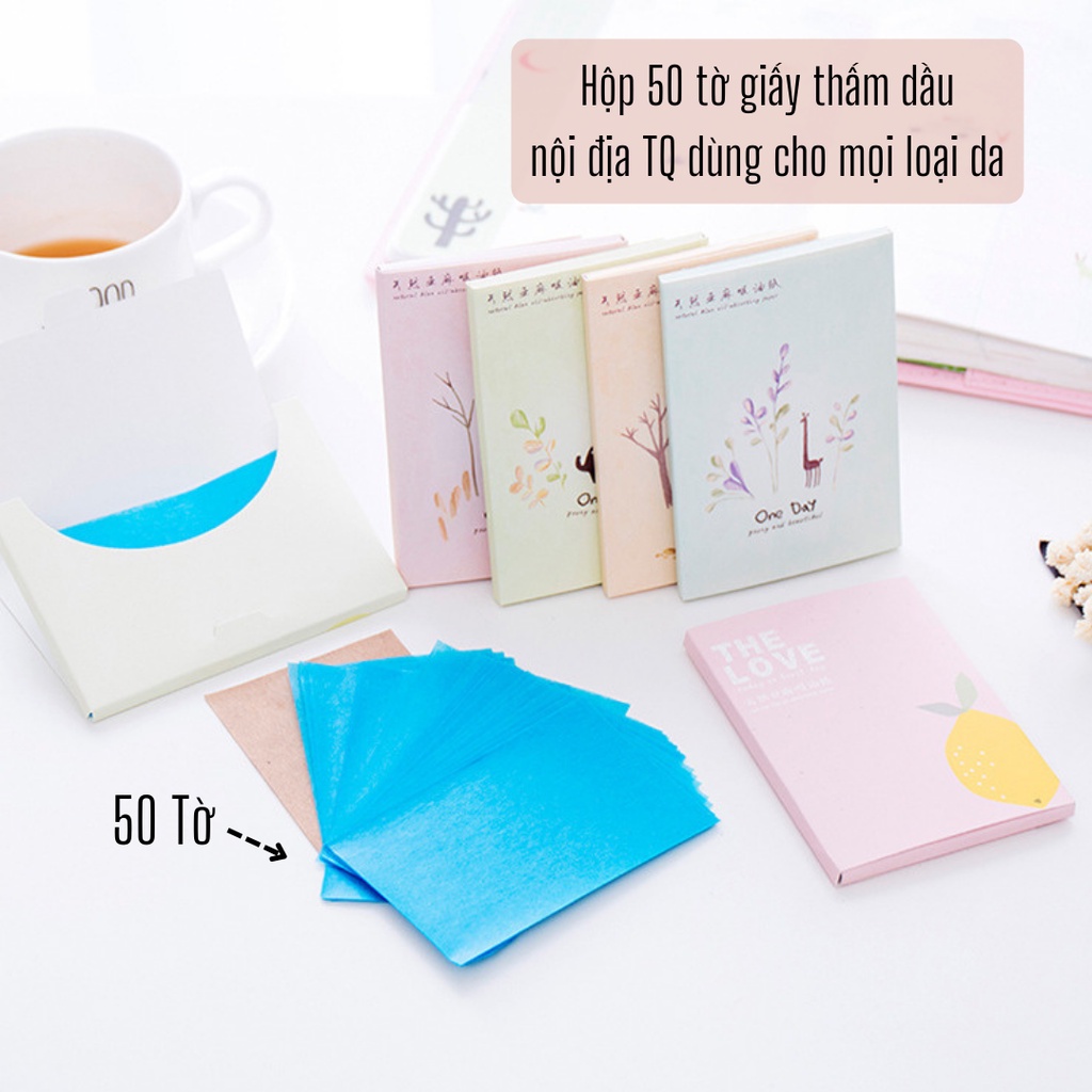 Gói 50 tờ giấy thấm hút dầu mồ hôi