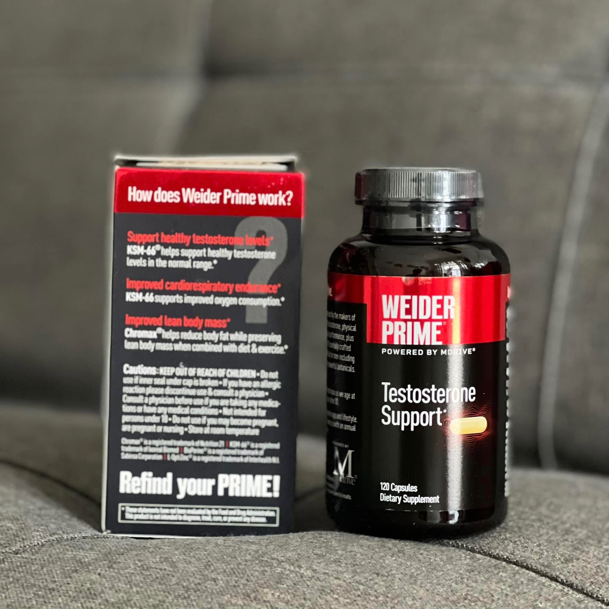 Weider prime testosterol support 120 viên