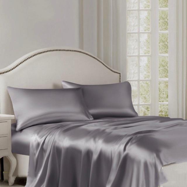 ( Lụa Loại 1) Ga - Drap Giường Lẻ Phi Lụa Lan Pham Bedding - Màu Xám Ghi