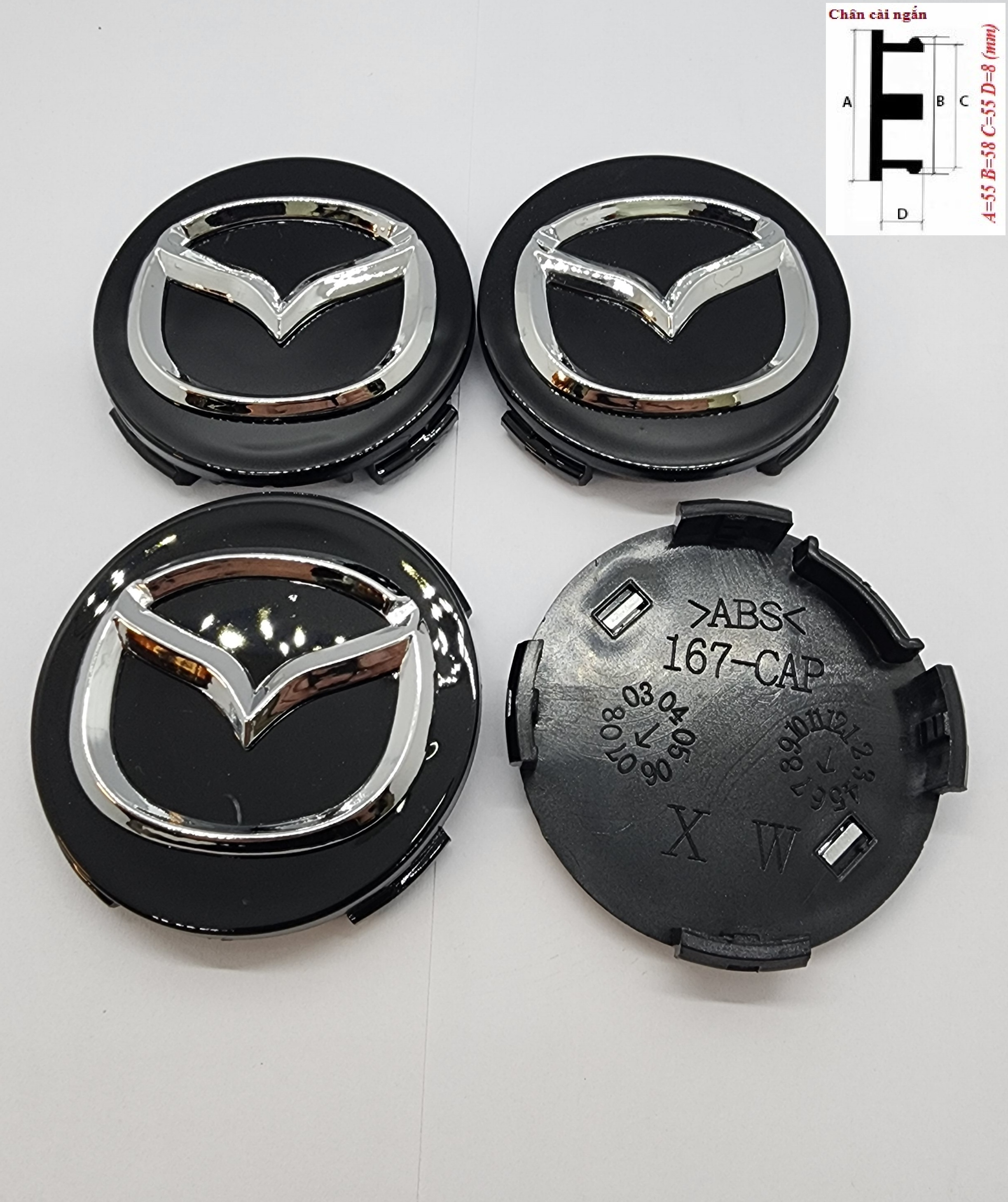 Nắp chụp mâm MAZDA (Chụp Lazang) Size 57mm