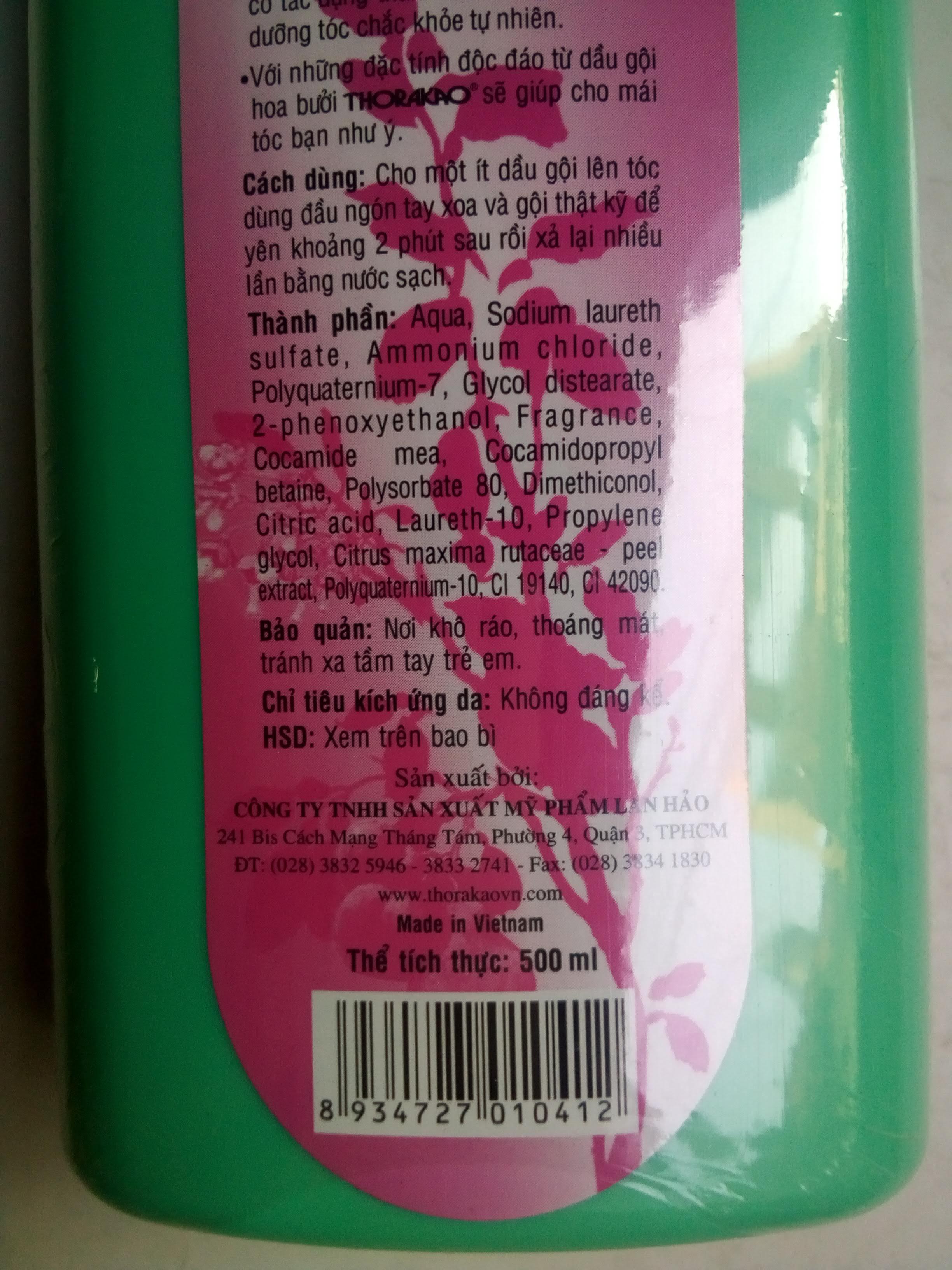 Dầu gội hoa bưởi 500ml Thorakao