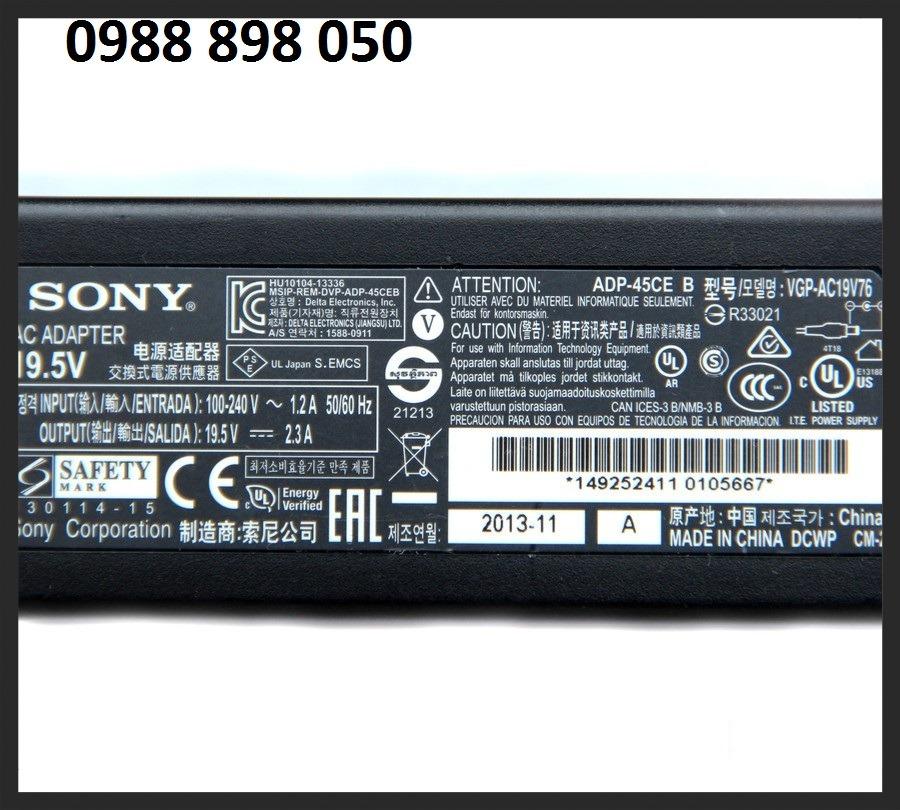 Sạc laptop sony 19.5v 2,3a theo máy