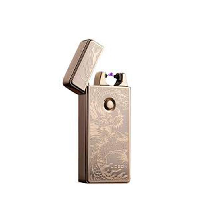 Bật Lửa Hoa Văn Sạc USB Jobon 308 (Vàng).