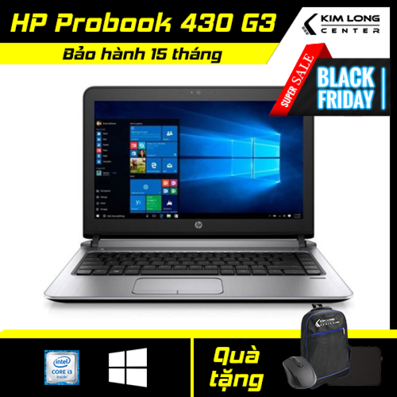 [NHẬN NGAY VOUCHER 500K] Laptop giá rẻ HP Probook 430 G3 : i3-6100U | 8GB RAM | 120GB SSD | HD Graphics 520 | 13.3 HD | Win10 Pro | Black