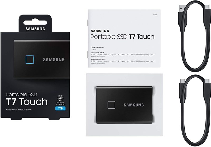 Bảng giá [Trả góp 0%]Ổ cứng di động SSD Portable Samsung T7 Touch - USB 3.2 Gen 2 Phong Vũ