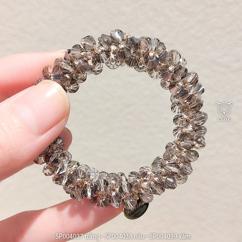 Dây cột tóc nữ đính đá pha lê lấp lánh phong cách Hàn Quốc phụ kiện tóc Cloe Accessories