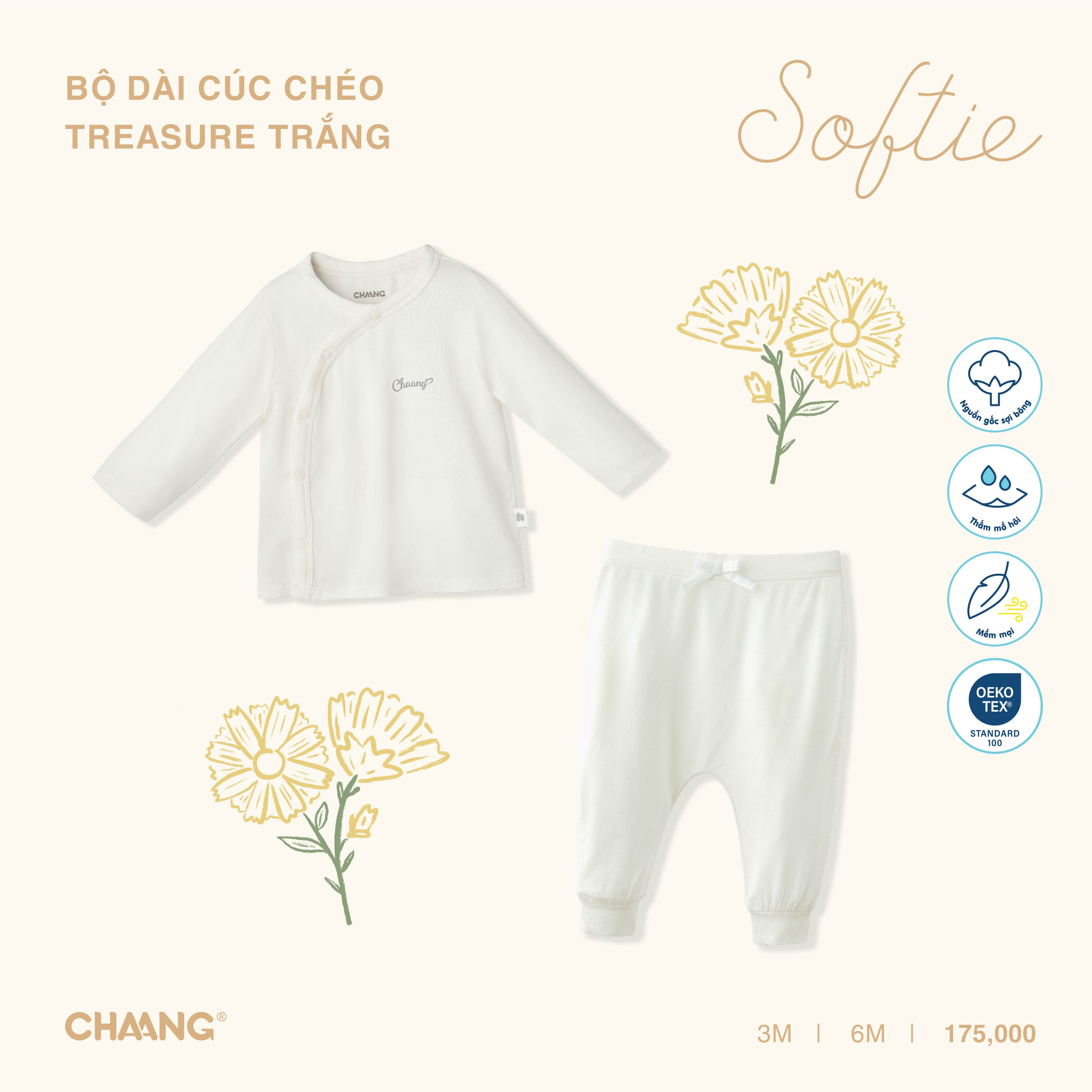 [CHAANG] Bộ quần áo dài cúc chéo Treasure Chaang