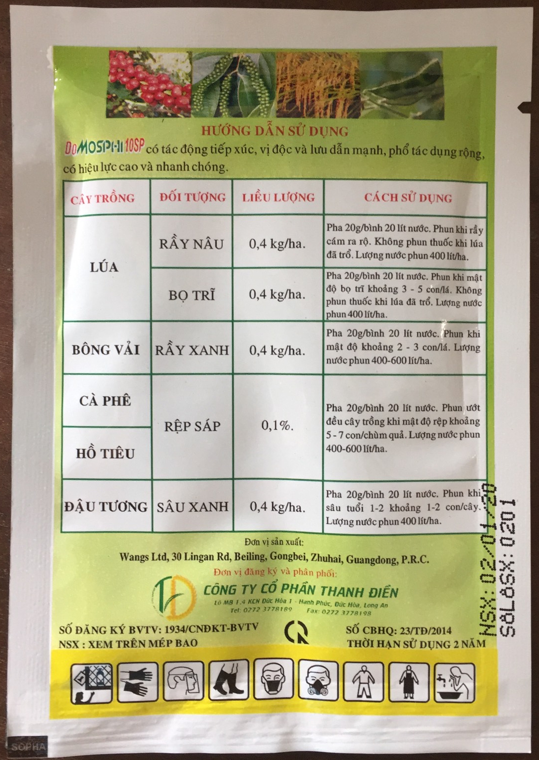 Thuốc trừ rầy rệp DOMOSPHI 10SP - gói 20g