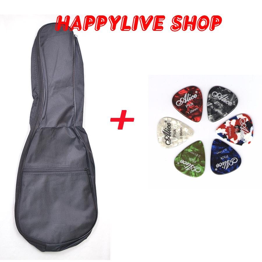 [HCM]Bao đàn Ukulele 1 lớp tặng kèm phím gảy Alice bảng hợp âm Ukulele - HappyLive Shop