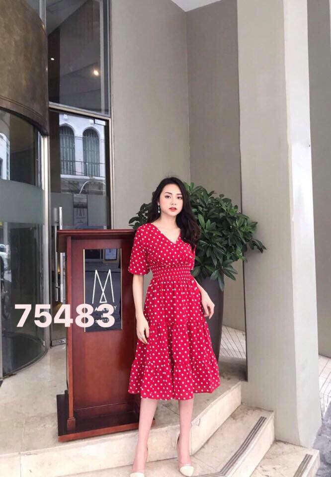 [HCM]ĐẦM BI LỤA ĐỎ DỰ TIỆC DỄ THƯƠNG