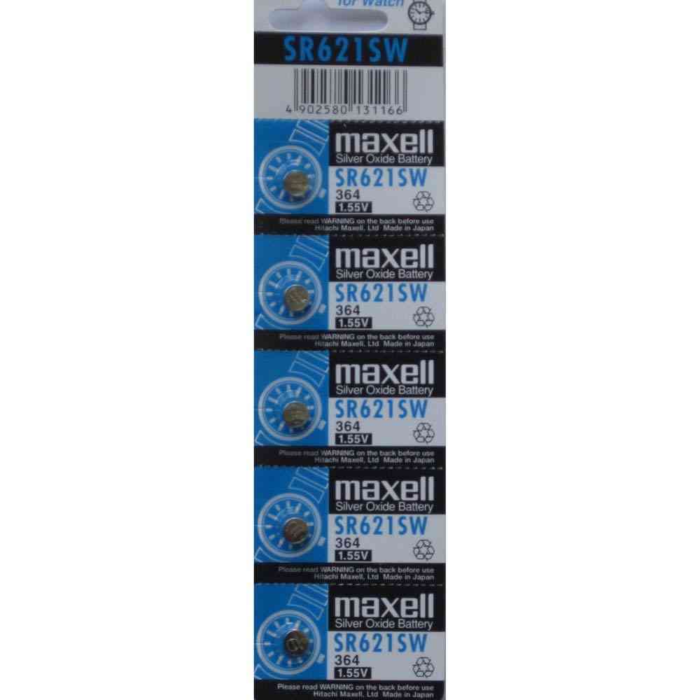Pin Maxell AG1 / 364 / LR621 / 164 / 531 / SR60 / SR621SW / V164 Silver Oxide 1.55Volt (Made in Japan)