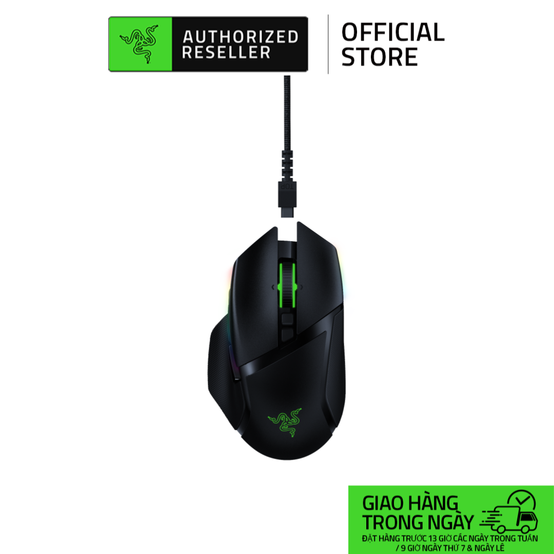 Razer Basilisk Ultimate with Charging Dock Wireless Gaming Mouse with 11 Programmable Buttons (Chuột không dây Gaming)